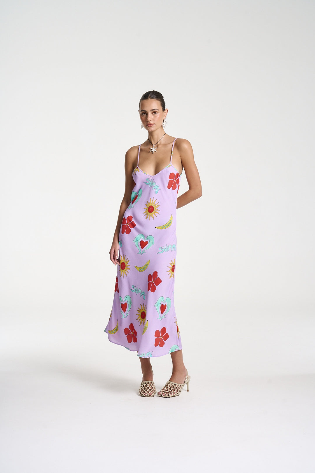 SUMMI SUMMI Womens Siren Midi Dress in Lilac Troppo, WOMENS DRESSES, SUMMI SUMMI, Elwood 101