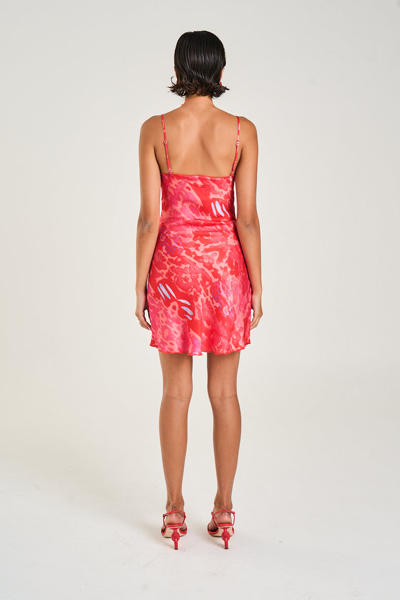 SUMMI SUMMI Womens Siren Mini Dress in Red Cycloid Print