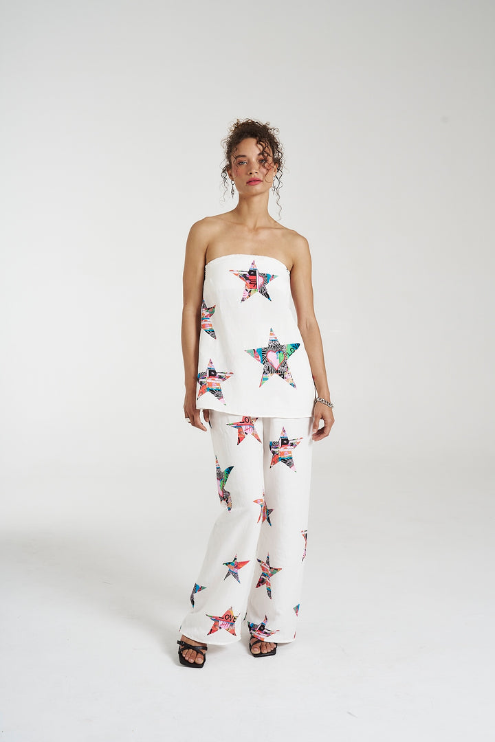 SUMMI SUMMI Womens Strapless Shift Linen Top - Star X Lovers, WOMENS TOPS & SHIRTS, SUMMI SUMMI, Elwood 101