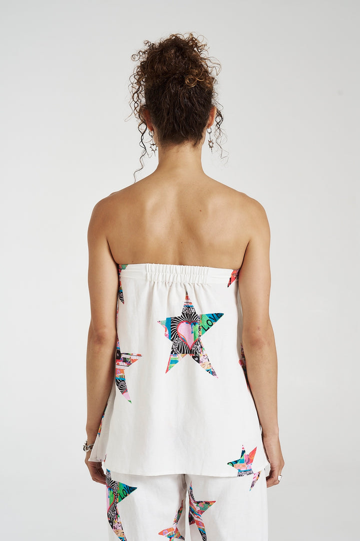 SUMMI SUMMI Womens Strapless Shift Linen Top - Star X Lovers, WOMENS TOPS & SHIRTS, SUMMI SUMMI, Elwood 101