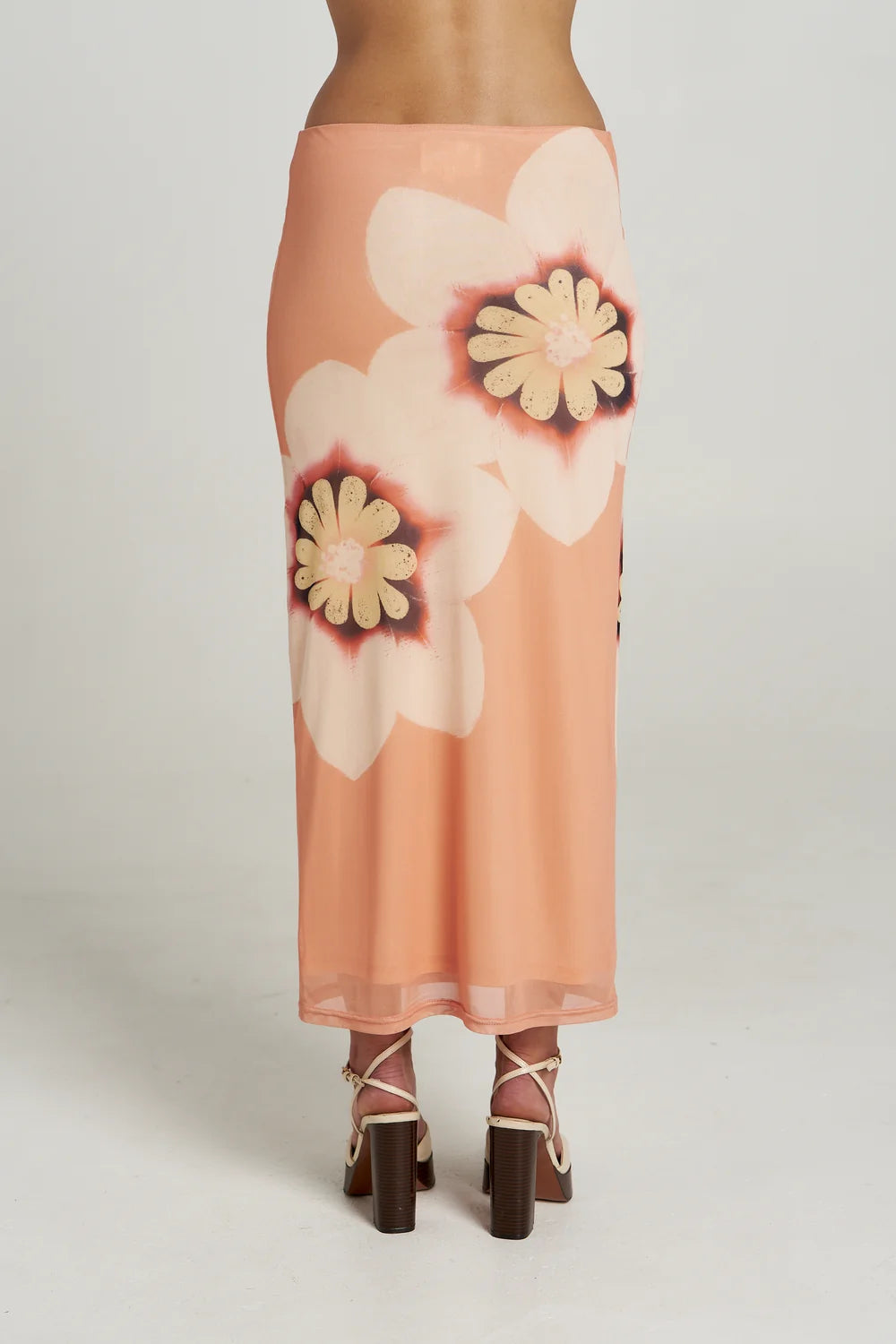 SUMMI SUMMI Womens Summi Mesh Midi Skirt in Harlequin Floral Print