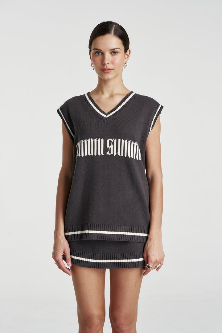 SUMMI SUMMI Womens Summi Knit Mini Skirt in Shadow