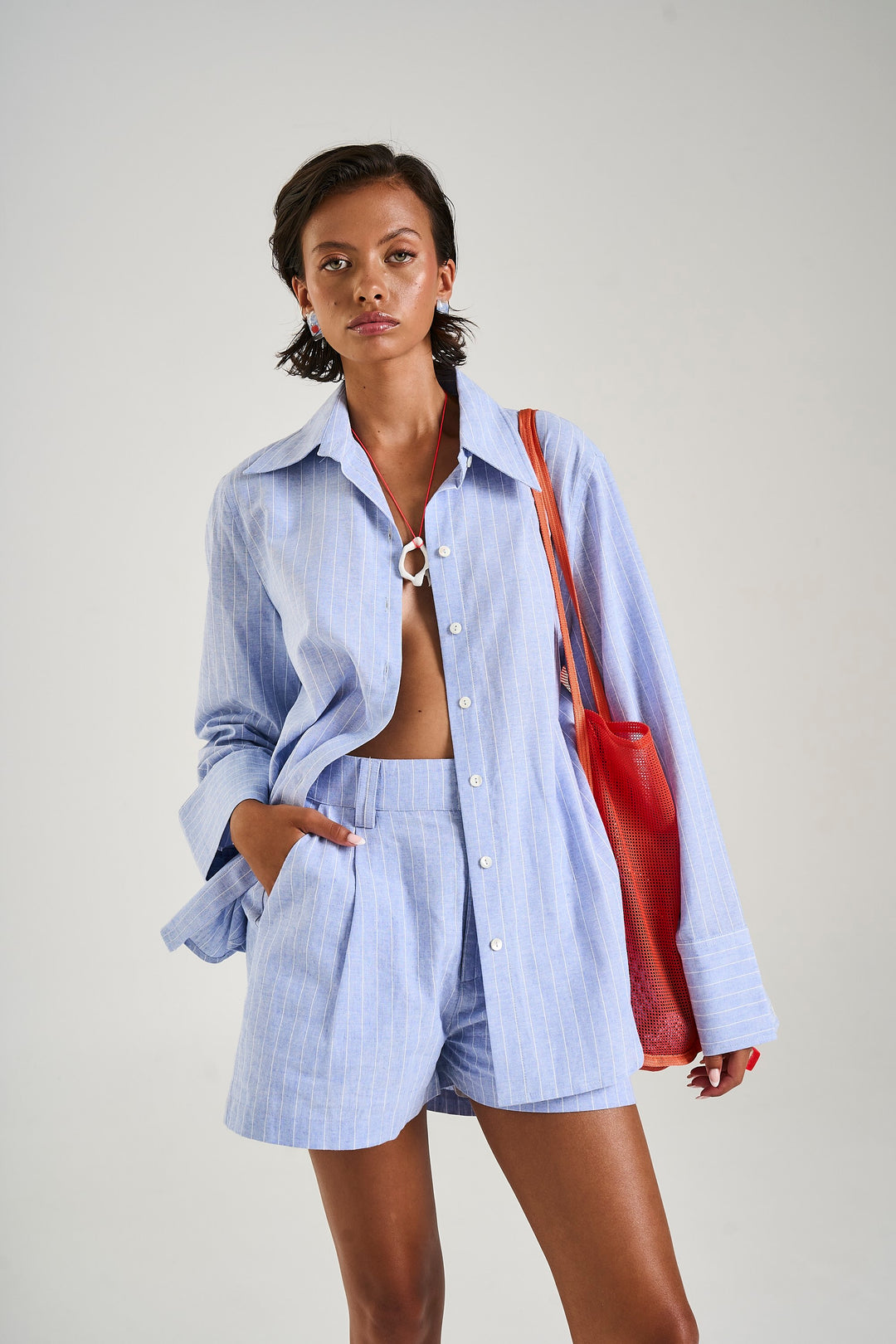 SUMMI SUMMI Womens Tailored Short in Sea Stripe