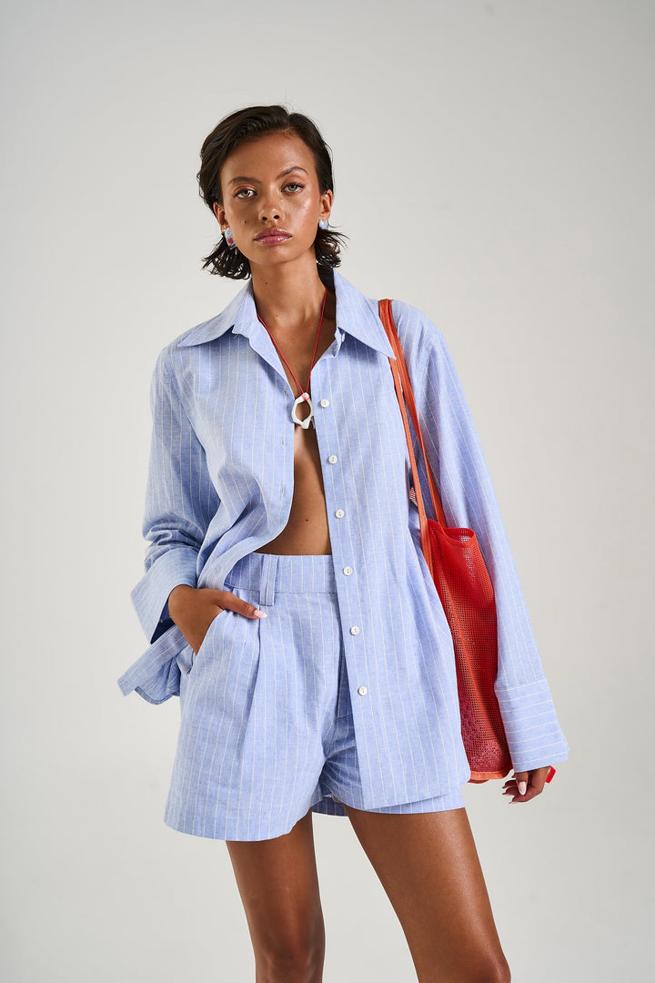 SUMMI SUMMI Womens Tailored Short in Sea Stripe