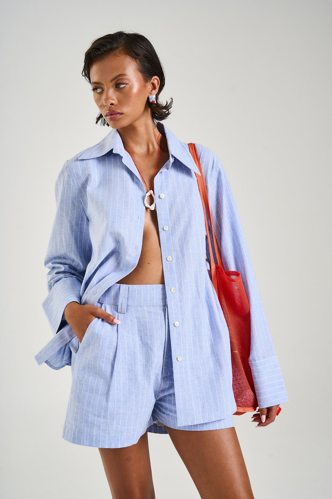 SUMMI SUMMI Womens Tailored Short in Sea Stripe