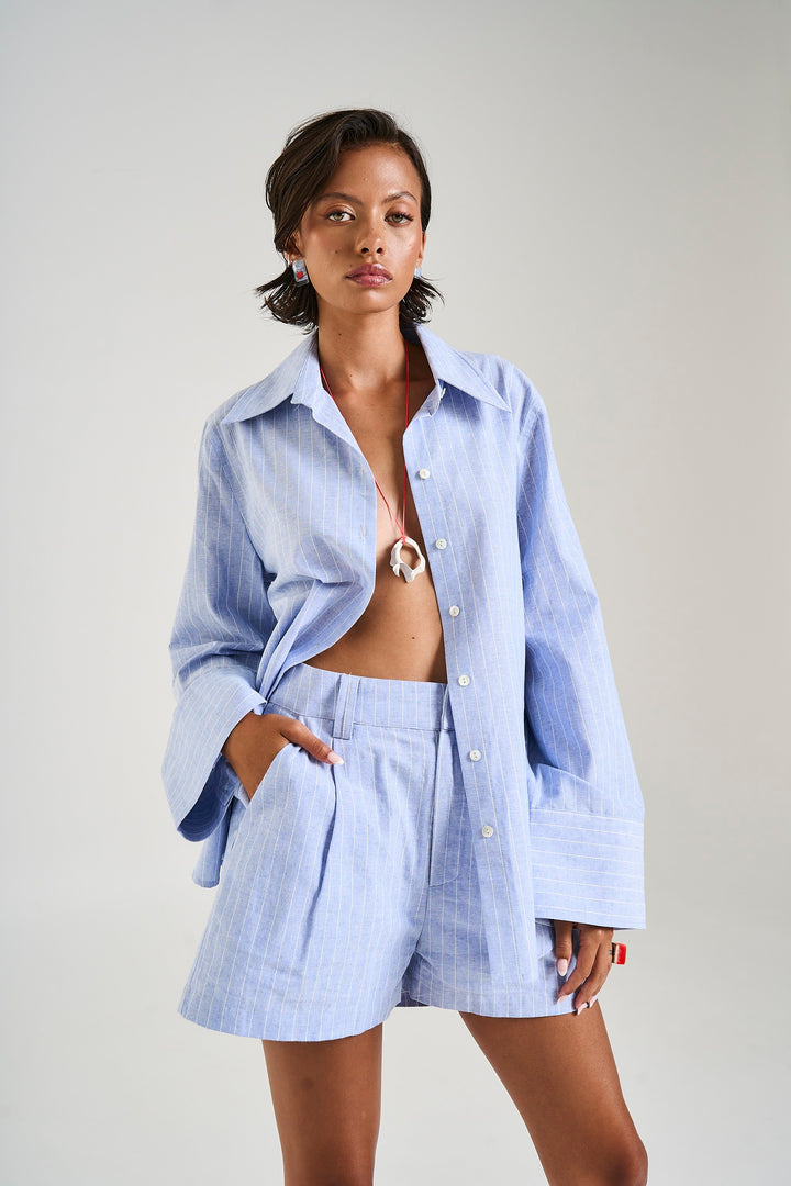 SUMMI SUMMI Womens Tailored Short in Sea Stripe
