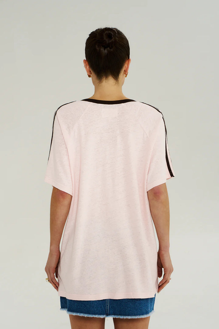SUMMI SUMMI Womens V Neck Jersey Tee in Dusty Rose, WOMENS TEES & TANKS, SUMMI SUMMI, Elwood 101