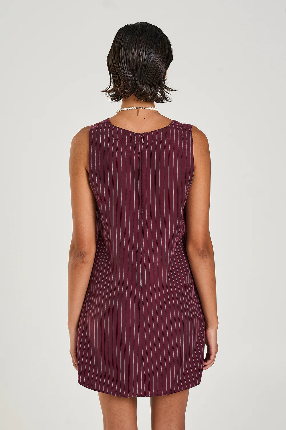 SUMMI SUMMI Womens V Neck Shift Dress Kina Pinstripe