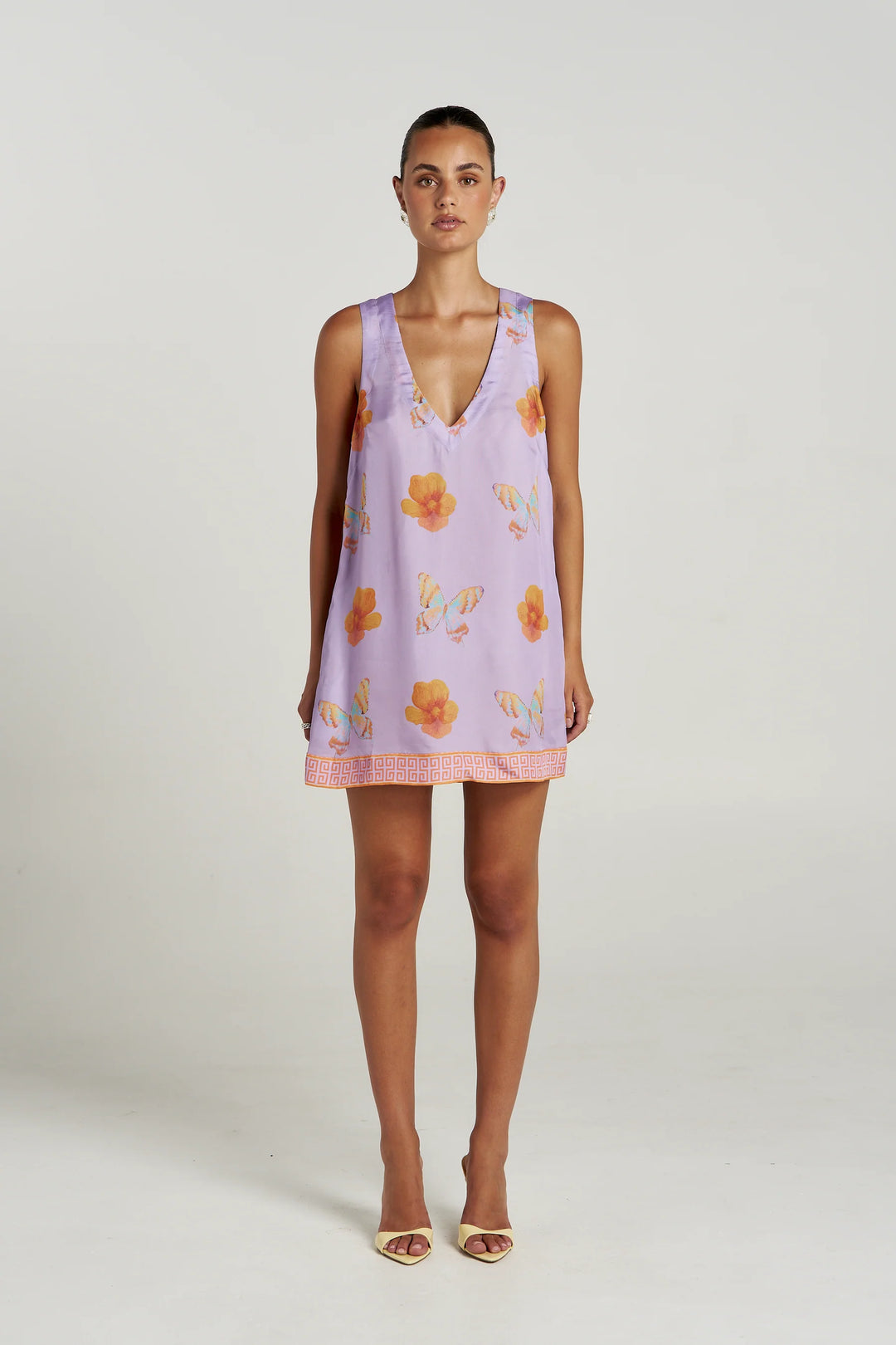 SUMMI SUMMI Womens V Shift Dress in Reverie Lilac Floral