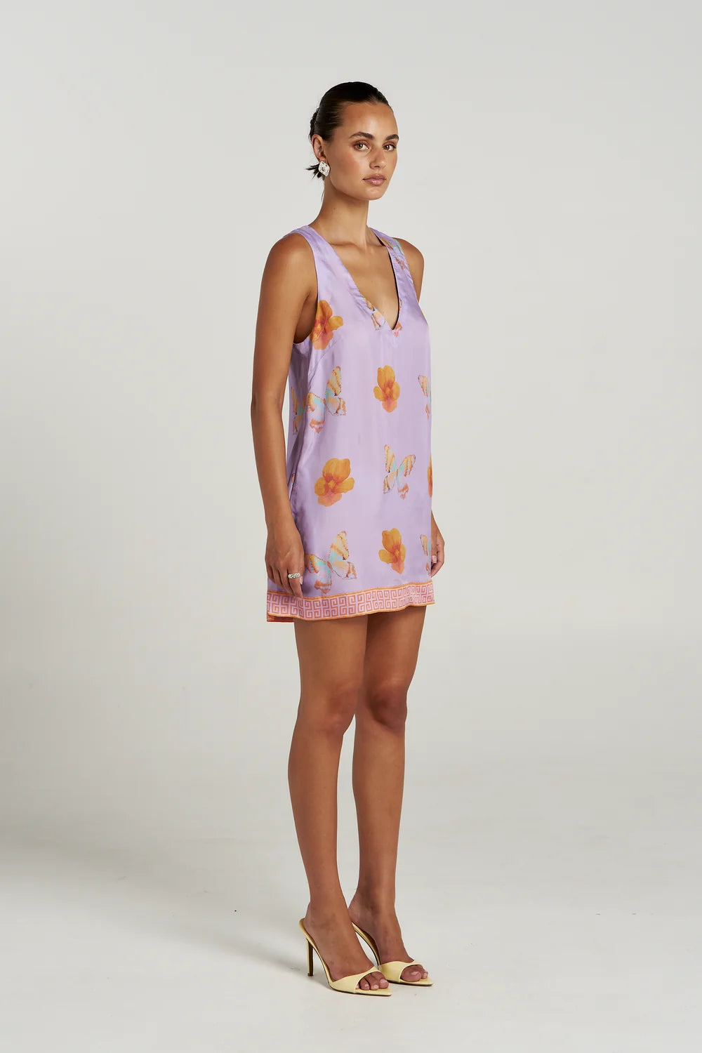 SUMMI SUMMI Womens V Shift Dress in Reverie Lilac Floral
