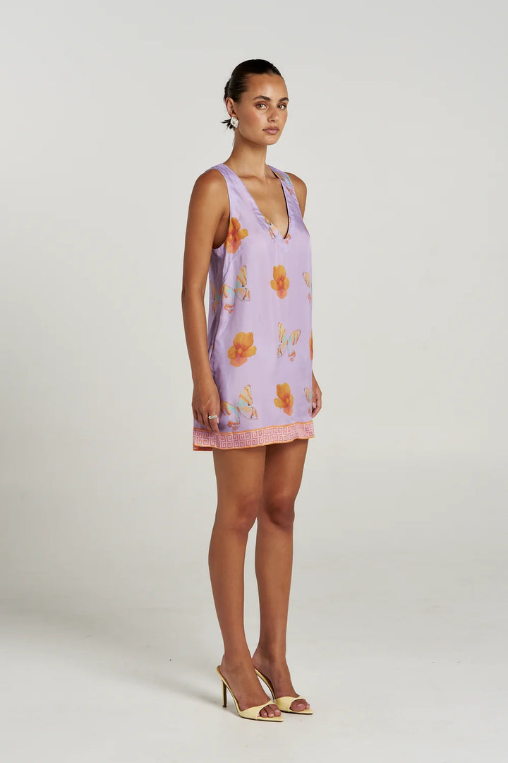 SUMMI SUMMI Womens V Shift Dress in Reverie Lilac Floral