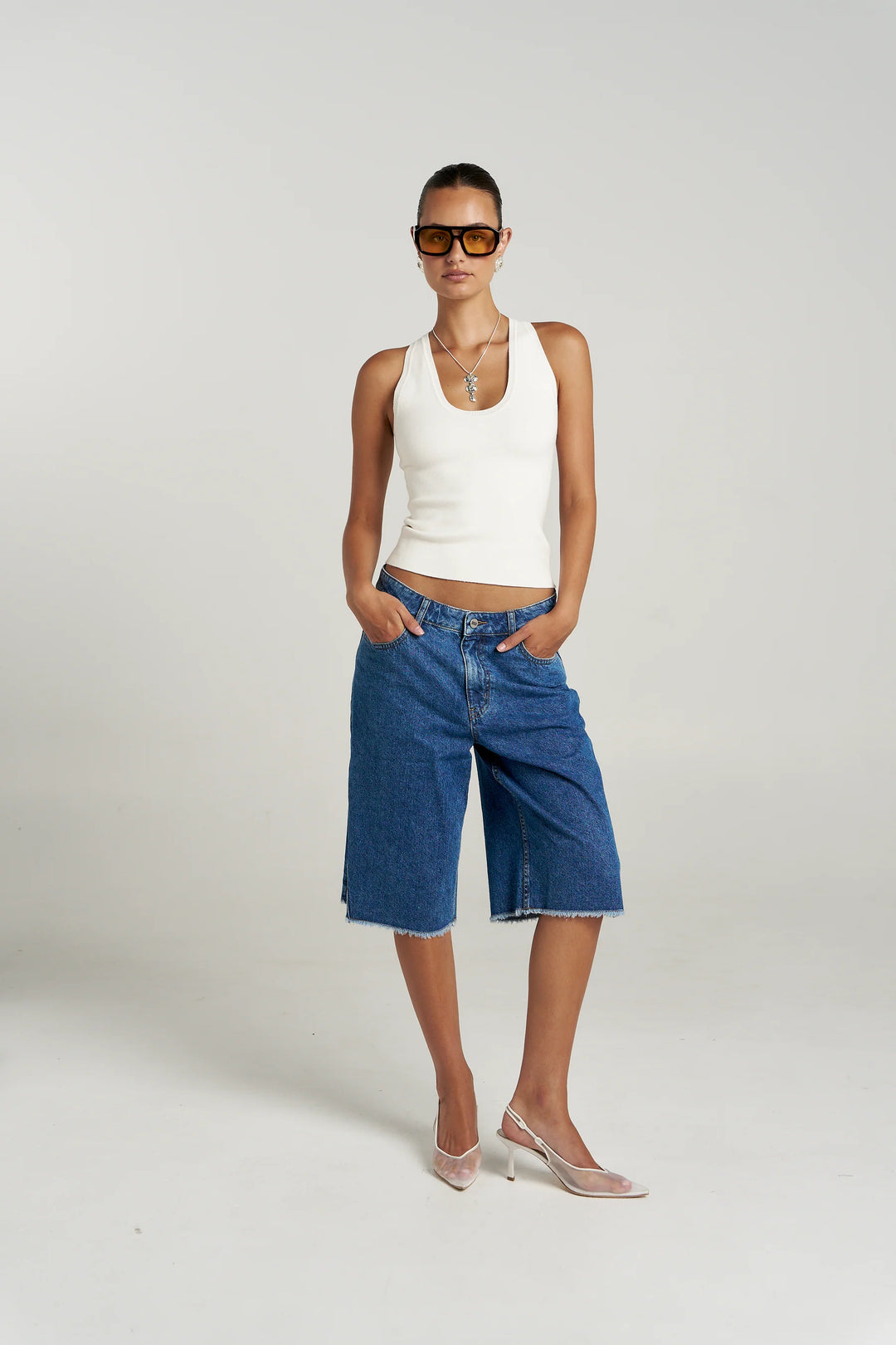 SUMMI SUMMI Womens Copenhagen Denim Shorts in Bleu
