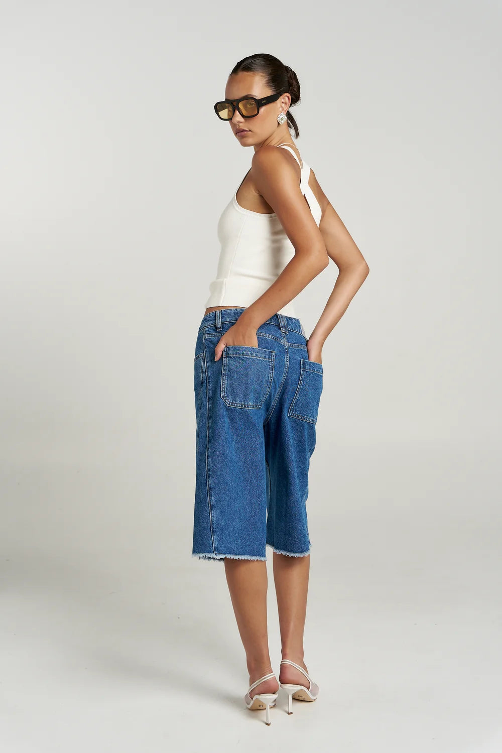 SUMMI SUMMI Womens Copenhagen Denim Shorts in Bleu