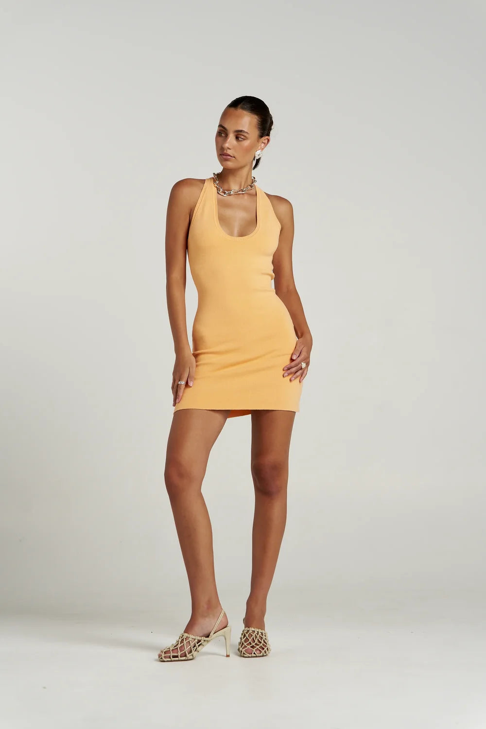 SUMMI SUMMI Womens Phoebe Mini Dress in Aperol Yellow