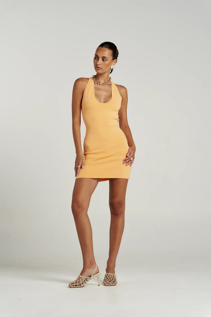 SUMMI SUMMI Womens Phoebe Mini Dress in Aperol Yellow