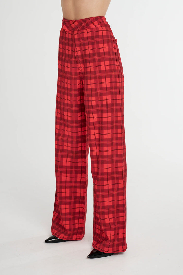 SUMMI SUMMI Womens Tippi High Waisted Pant Fiery Red Plaid, WOMENS PANTS, SUMMI SUMMI, Elwood 101