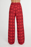 SUMMI SUMMI Womens Tippi High Waisted Pant Fiery Red Plaid