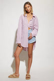 SUNDAYS THE LABEL Womens Bello Cotton Shirt - Pink Stripe, WOMENS TOPS & SHIRTS, SUNDAYS THE LABEL, Elwood 101