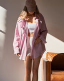 SUNDAYS THE LABEL Womens Bello Cotton Shirt - Pink Stripe, WOMENS TOPS & SHIRTS, SUNDAYS THE LABEL, Elwood 101