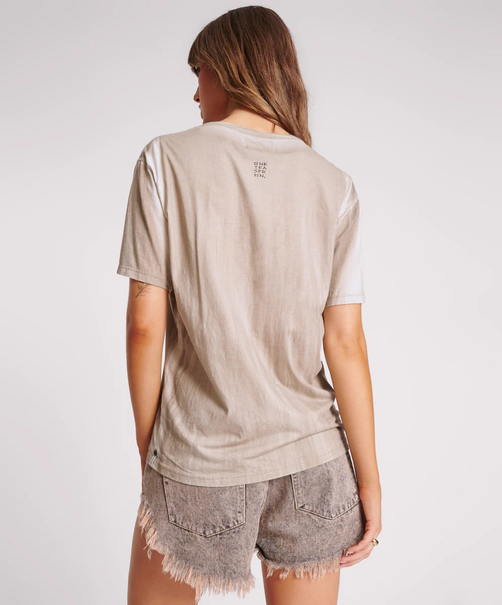 ONE TEASPOON Womens Skull and Bones Boyfriend Tee - Stone, WOMENS TEES & TANKS, OneTeaspoon, Elwood 101