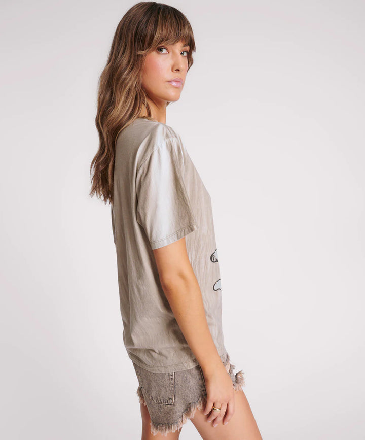 ONE TEASPOON Womens Skull and Bones Boyfriend Tee - Stone, WOMENS TEES & TANKS, OneTeaspoon, Elwood 101