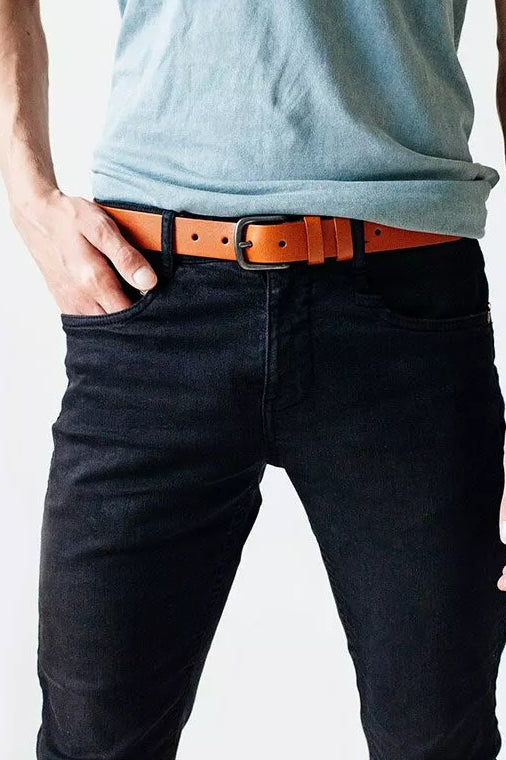 Status Anxiety MENS CITIZEN LEATHER BELT TAN M-L, , Elwood 101, Elwood 101