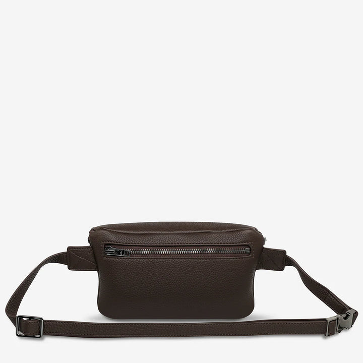 STATUS ANXIETY Womens Best Lies Leather Bum Bag Cocoa, WOMENS BAGS & CLUTCHES, STATUS ANXIETY, Elwood 101