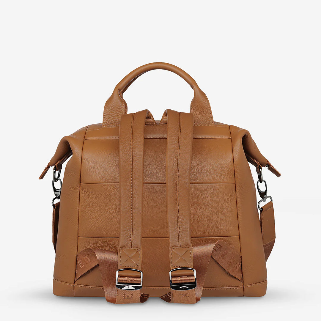 STATUS ANXIETY Womens Comes In Waves Leather Bag - Camel, WOMENS BAGS & CLUTCHES, STATUS ANXIETY, Elwood 101