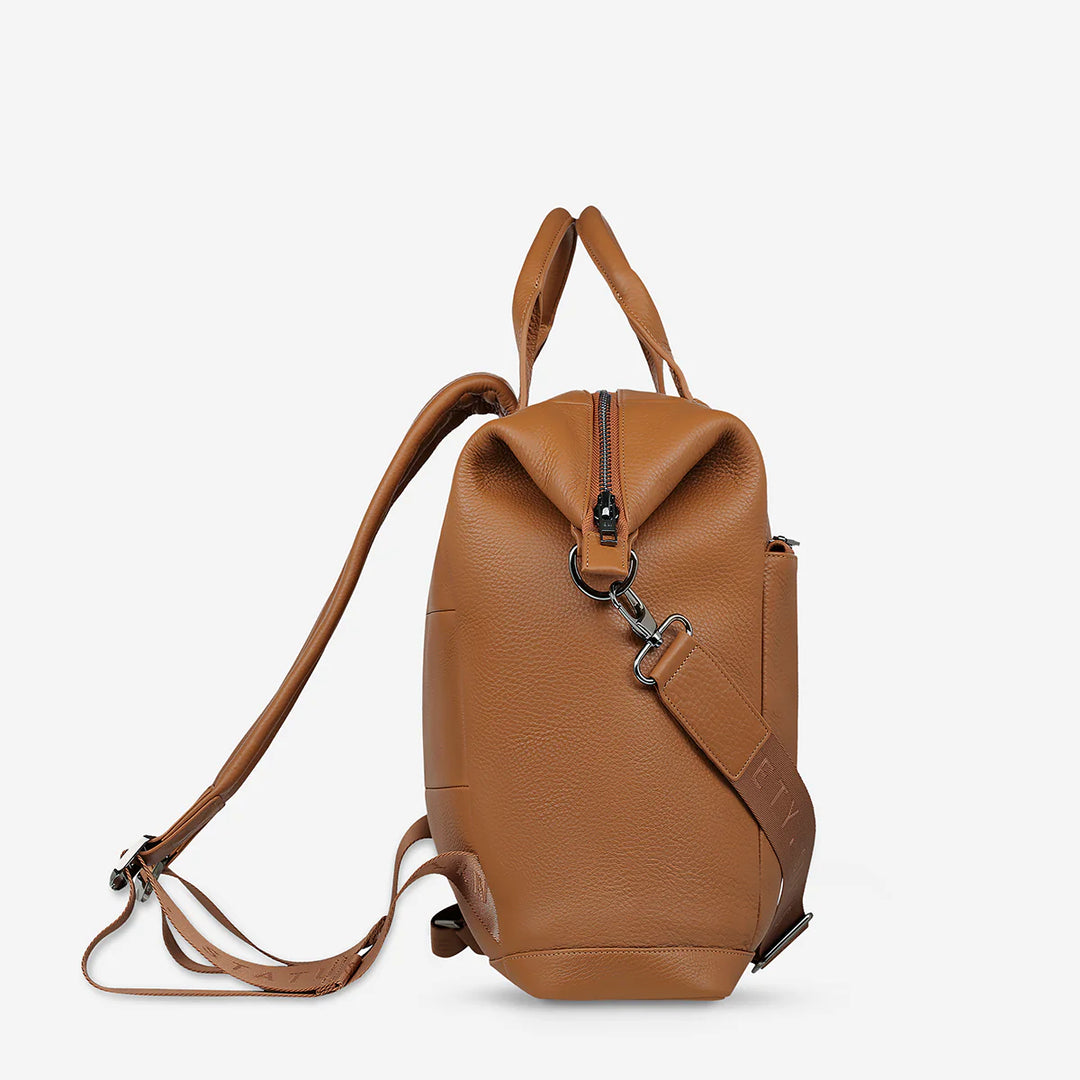 STATUS ANXIETY Womens Comes In Waves Leather Bag - Camel, WOMENS BAGS & CLUTCHES, STATUS ANXIETY, Elwood 101