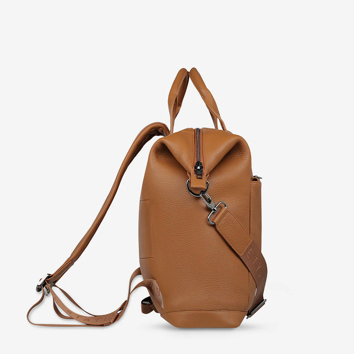 STATUS ANXIETY Womens Comes In Waves Leather Bag - Camel, WOMENS BAGS & CLUTCHES, STATUS ANXIETY, Elwood 101