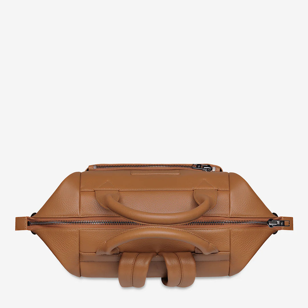 STATUS ANXIETY Womens Comes In Waves Leather Bag - Camel, WOMENS BAGS & CLUTCHES, STATUS ANXIETY, Elwood 101