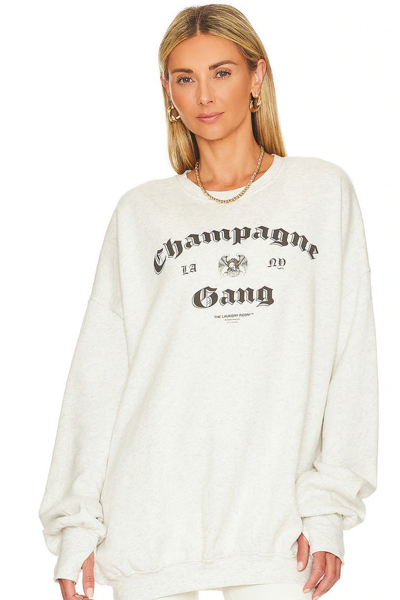 THE LAUNDRY ROOM Womens Champagne Gang Hideout Hooded Jumper - Pebble Heather, WOMENS HOODIES, THE LAUNDRY ROOM, Elwood 101