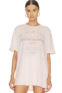 THE LAUNDRY ROOM Womens Saint Barth 89 Oversized Tee - Blush Pink, WOMENS TEES & TANKS, THE LAUNDRY ROOM, Elwood 101