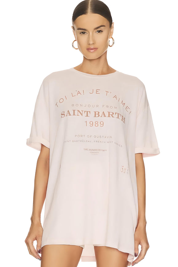 THE LAUNDRY ROOM Womens Saint Barth 89 Oversized Tee - Blush Pink, WOMENS TEES & TANKS, THE LAUNDRY ROOM, Elwood 101