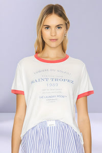 THE LAUNDRY ROOM Womens Saint Tropez Tee - White/Red, WOMENS TEES & TANKS, THE LAUNDRY ROOM, Elwood 101