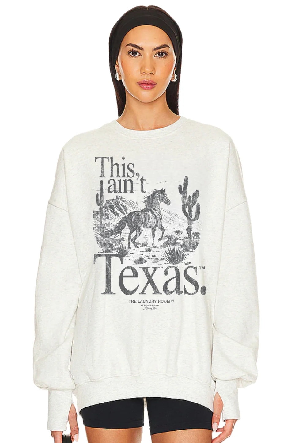 THE LAUNDRY ROOM Womens This Ain't Texas Stallion Jumper - Pebble Heather, WOMENS KNITS & SWEATERS, THE LAUNDRY ROOM, Elwood 101