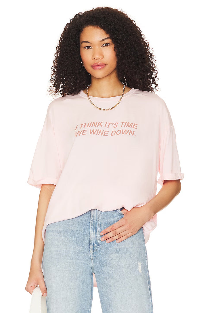 THE LAUNDRY ROOM Womens Wine Down Oversized Tee in Blush Pink, , THE LAUNDRY ROOM, Elwood 101