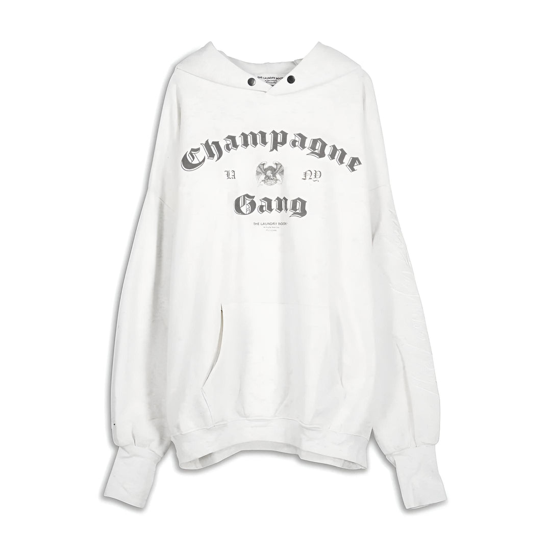 THE LAUNDRY ROOM Womens Champagne Gang Hideout Hooded Jumper - Pebble Heather, WOMENS HOODIES, THE LAUNDRY ROOM, Elwood 101