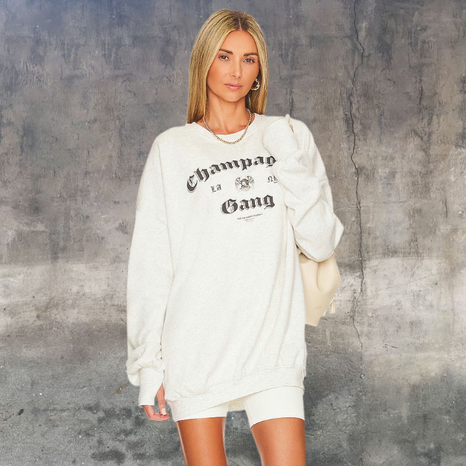THE LAUNDRY ROOM Womens Champagne Gang Hideout Hooded Jumper - Pebble Heather, WOMENS HOODIES, THE LAUNDRY ROOM, Elwood 101