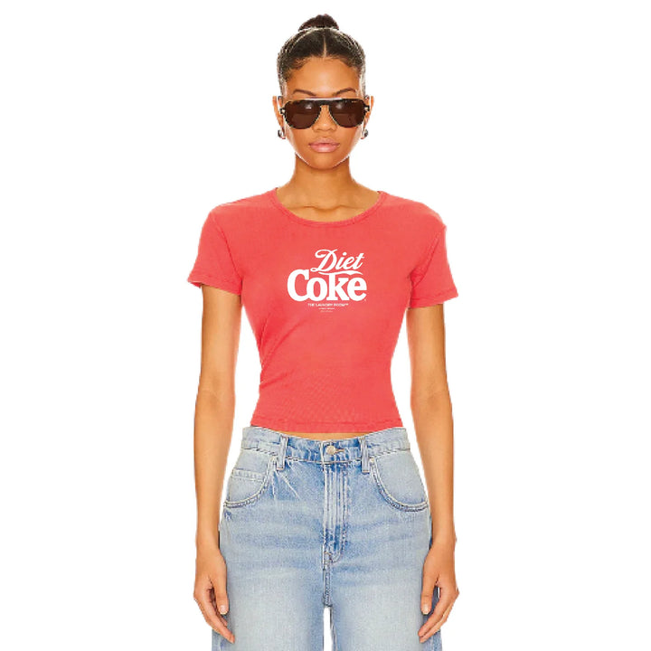 THE LAUNDRY ROOM Womens Diet Coke 94 Baby Tee in Vintage Red, WOMENS TEES & TANKS, THE LAUNDRY ROOM, Elwood 101