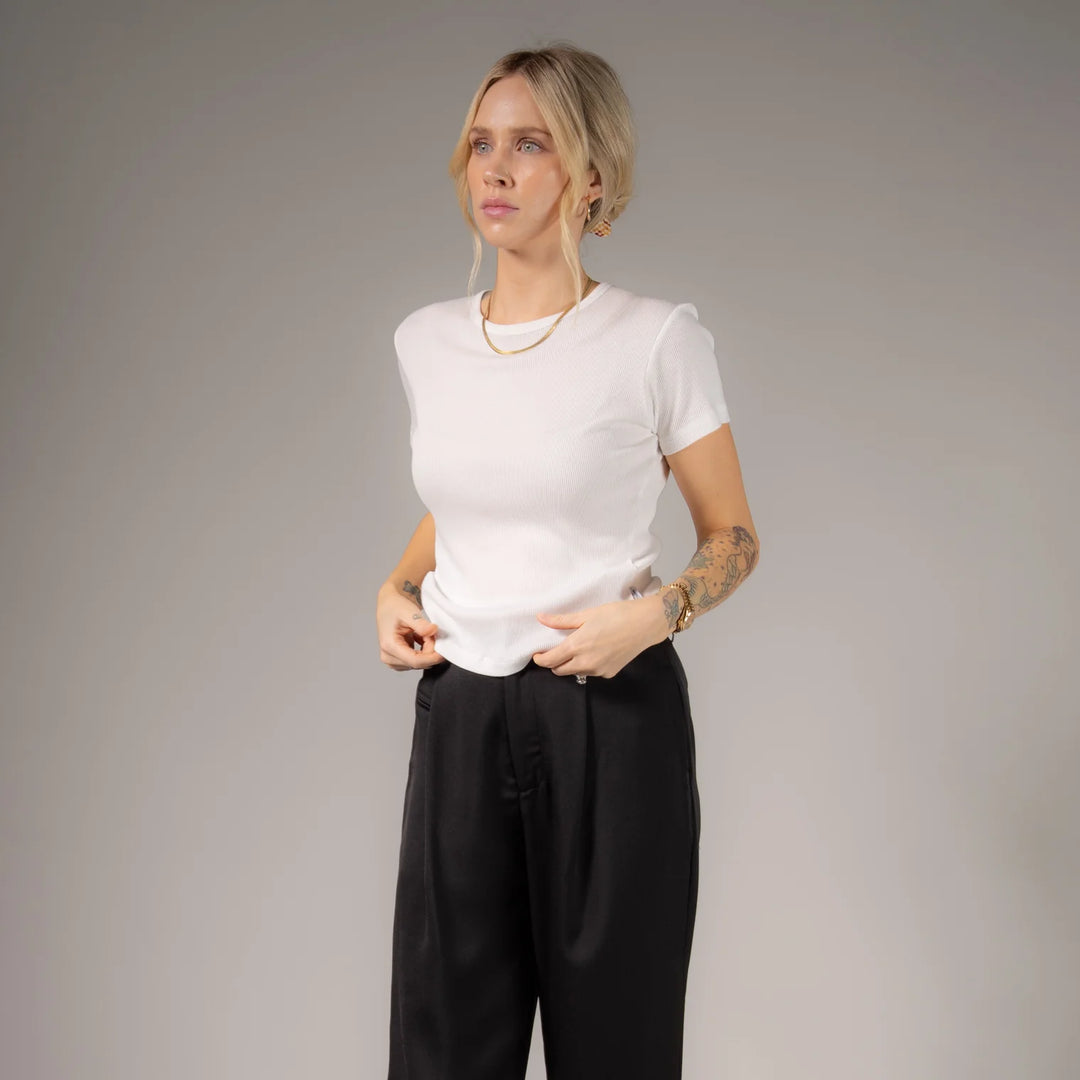 THE LAUNDRY ROOM Womens Essentials Baby Tee in White, WOMENS TEES & TANKS, THE LAUNDRY ROOM, Elwood 101