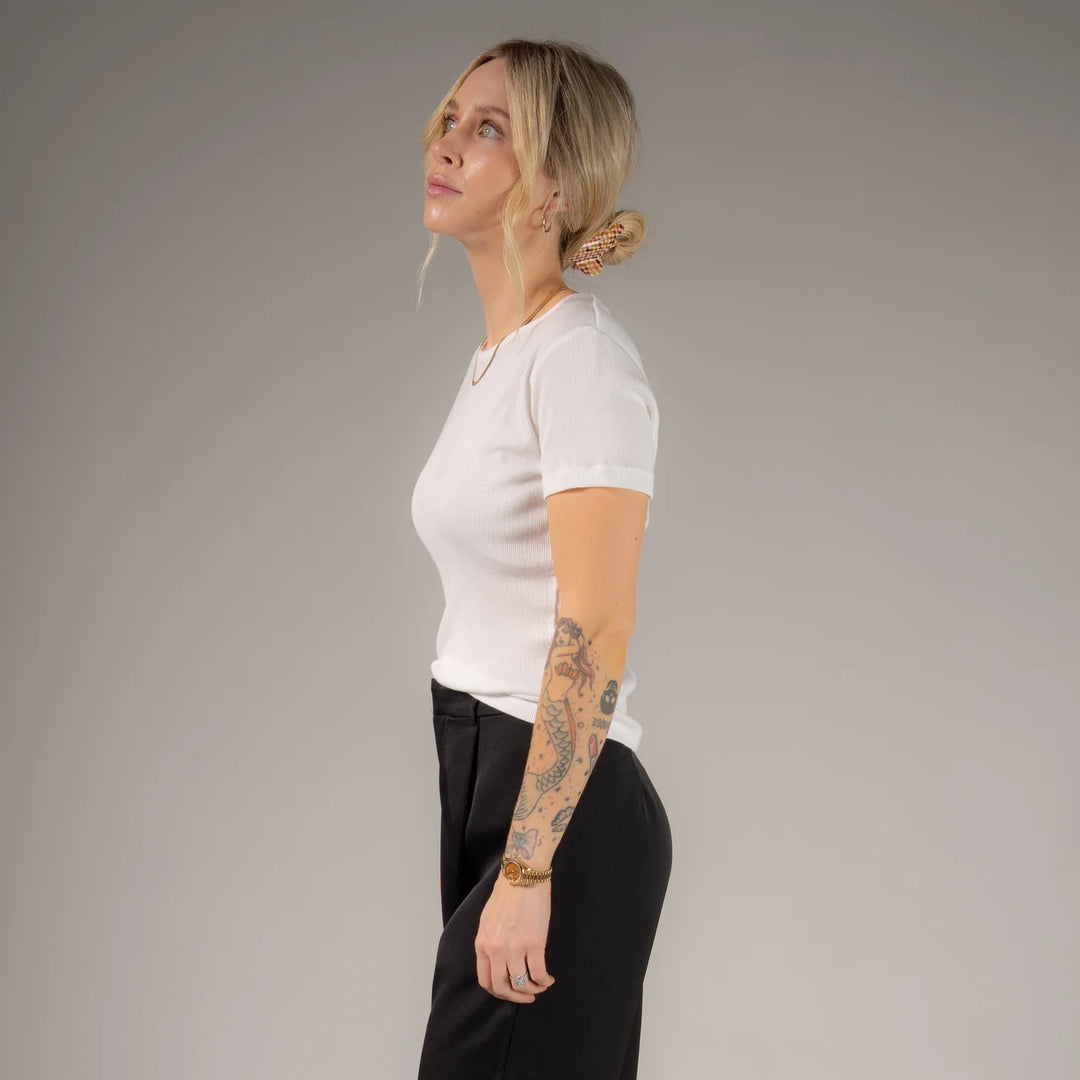 THE LAUNDRY ROOM Womens Essentials Baby Tee in White, WOMENS TEES & TANKS, THE LAUNDRY ROOM, Elwood 101