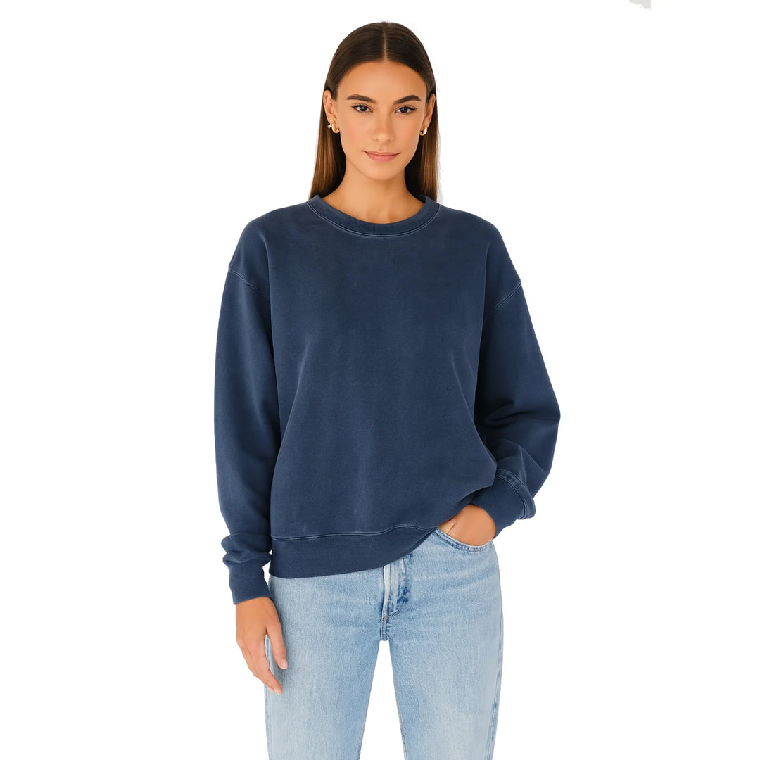 THE LAUNDRY ROOM Womens Essentials Crew Neck Sweater in Navy Snow, WOMENS KNITS & SWEATERS, THE LAUNDRY ROOM, Elwood 101
