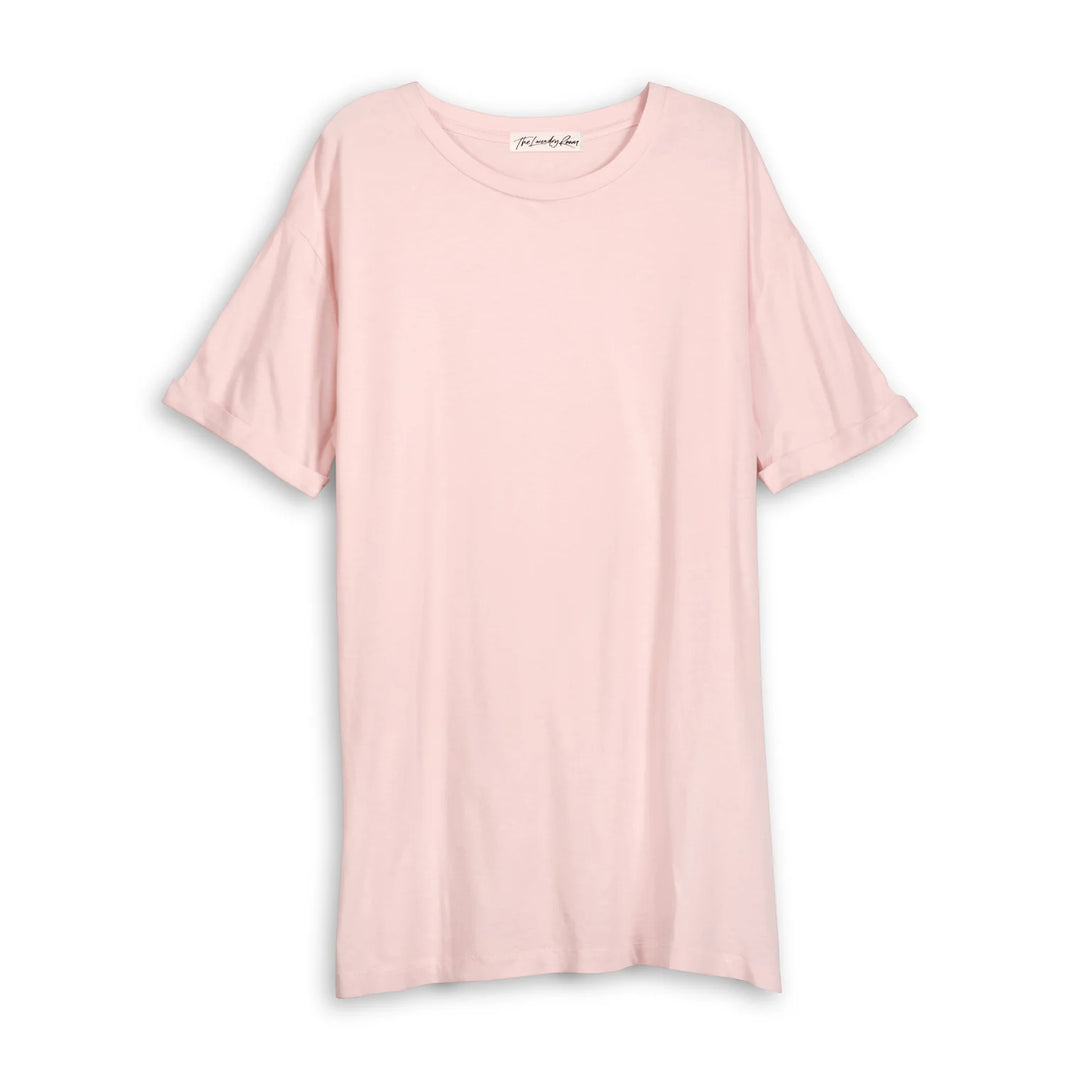 THE LAUNDRY ROOM Womens Essentials Oversized Tee in Blush Pink