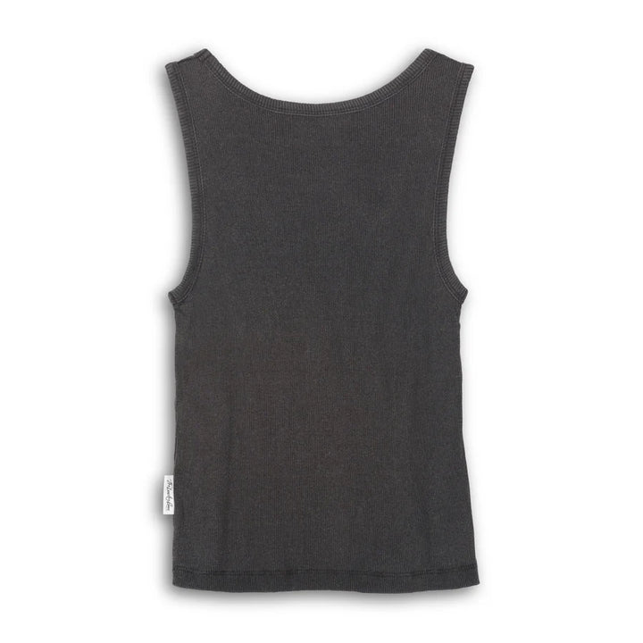 THE LAUNDRY ROOM Womens Essentials Rib Tank in Black Snow