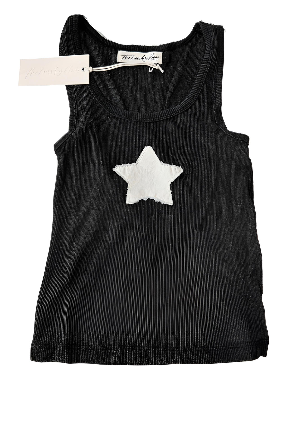 THE LAUNDRY ROOM Womens Infinite Love Rib Tank in Black Snow