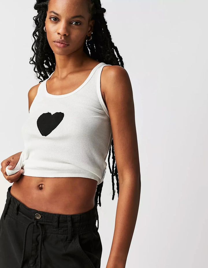 THE LAUNDRY ROOM Womens Infinite Love Rib Tank in White