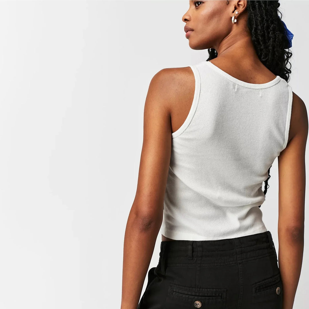 THE LAUNDRY ROOM Womens Infinite Love Rib Tank in White