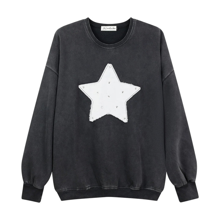 THE LAUNDRY ROOM Womens Rhinestone Star Jump Jumper - Black Snow, WOMENS KNITS & SWEATERS, THE LAUNDRY ROOM, Elwood 101