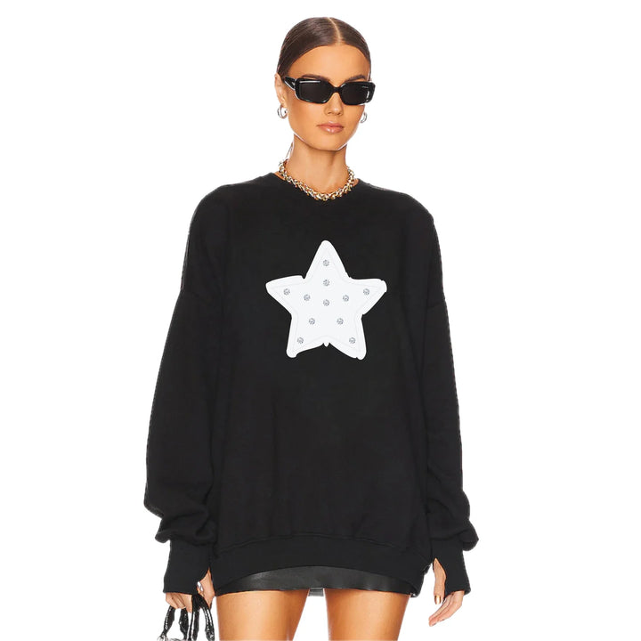 THE LAUNDRY ROOM Womens Rhinestone Star Jump Jumper - Black Snow, WOMENS KNITS & SWEATERS, THE LAUNDRY ROOM, Elwood 101